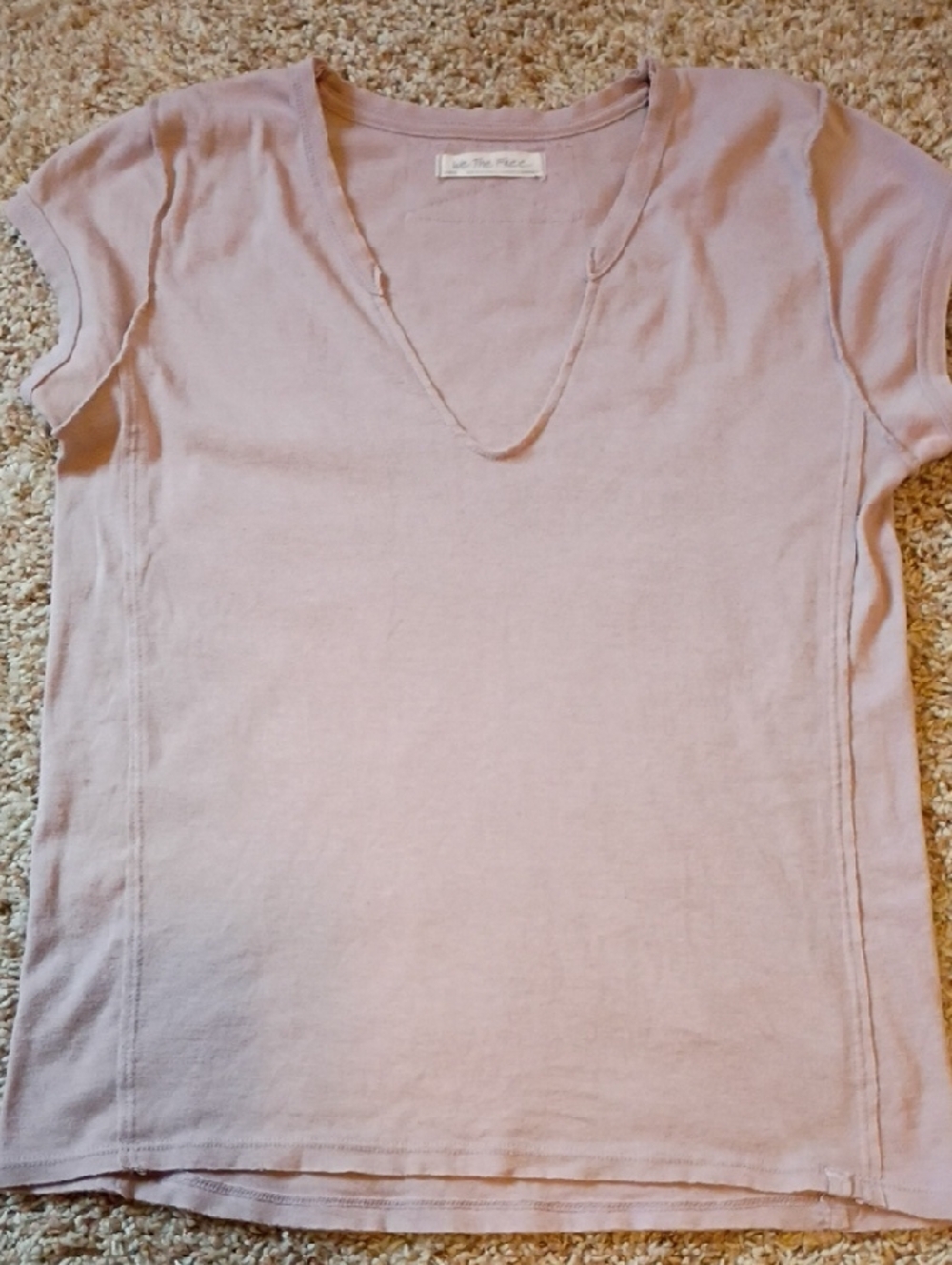 Free People Mocha V-Neck Short Sleeve Tee